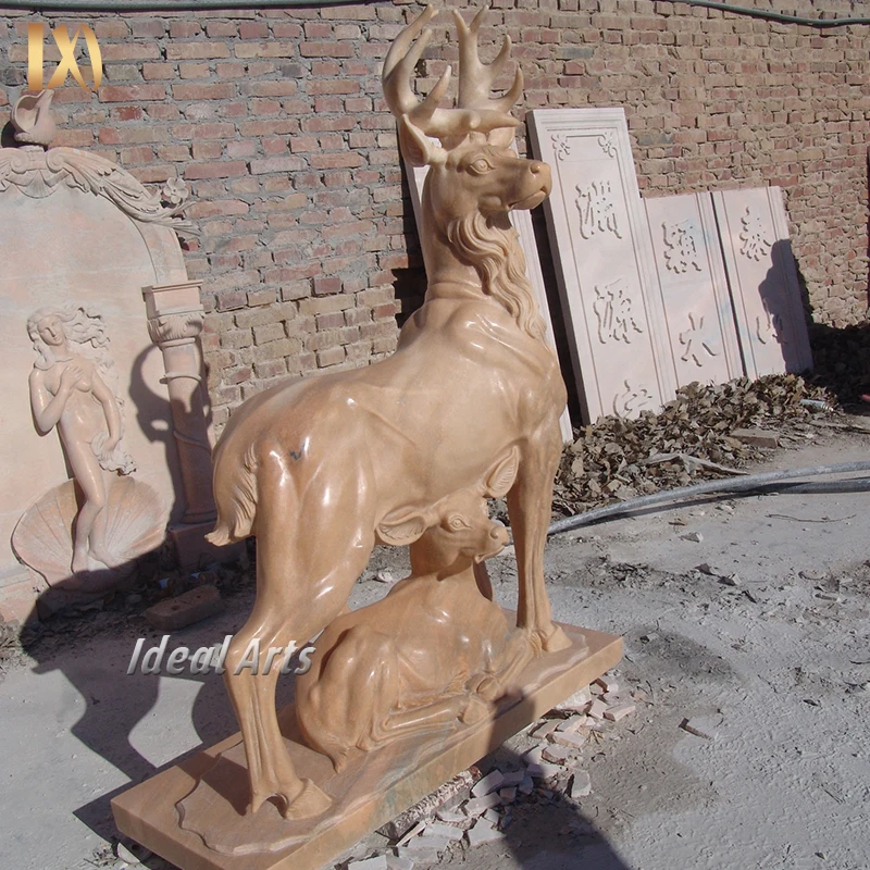 Custom Outdoor Garden Hand Carved Marble Cattle Animals Sculpture
