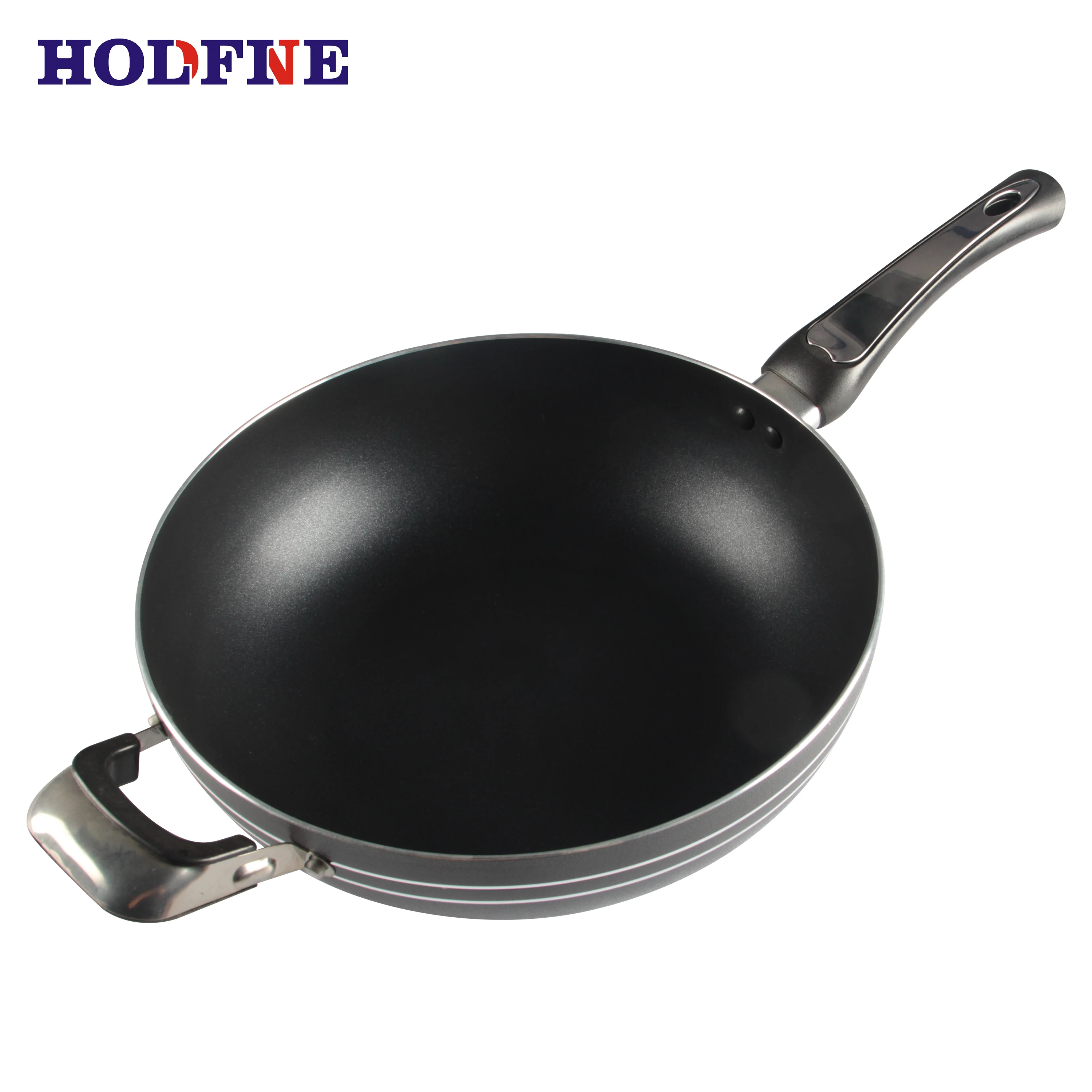Factory price high quality non stick frying pan with handel Black and white lines