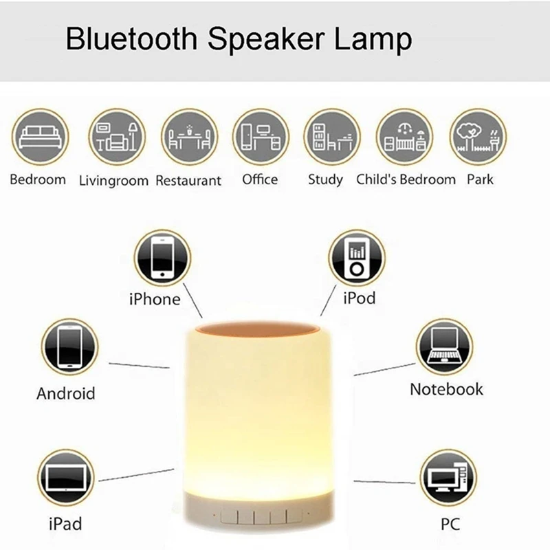 CL671 Touch Light Portable Smart Colorful Night Light With Speakers Led Mini Wireless Speaker