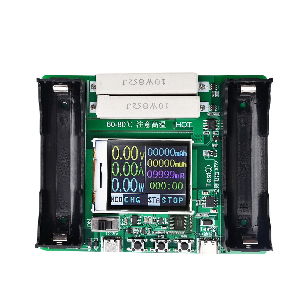 Type C LCD Display Battery Capacity Tester MAh MWh Lithium Battery Digital Power Detector Module 18650 Battery Tester