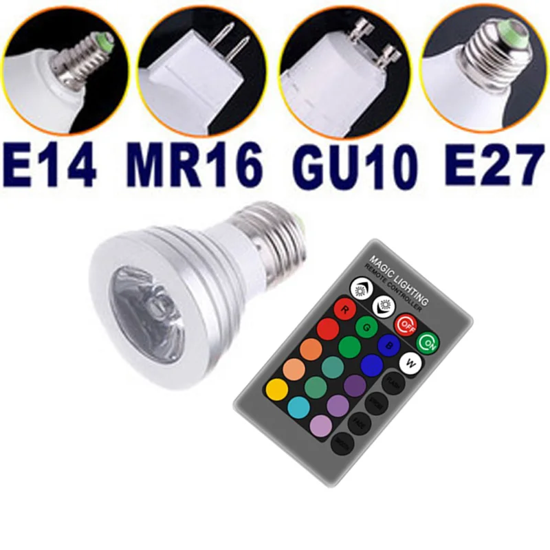 gu5.3 mr16 rgb led spotlight long distance led spot light 3w color change light spots led