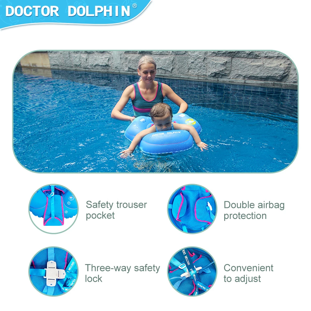 Doctor Dolphin Factory Wholesale New Inflatable Pool Swim Ring Baby Float Swim Trainer