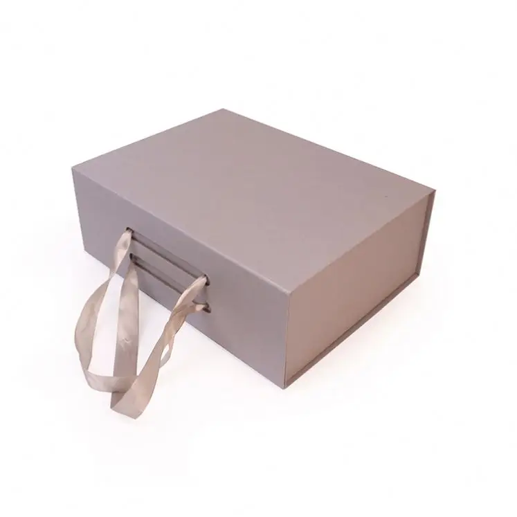 Eco Friendly Recycled Square Custom Folding Packaging Clothing Cosmetic Gift Paper Box With Clear PVC Window Black Ribbon