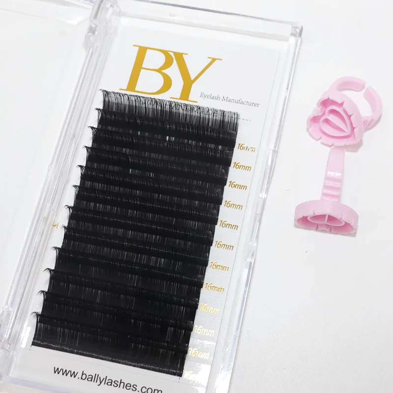 Ballylashes Supplies Factory Price Private Label Gold Tray Eyelash Extension Matte Mix 0.03 0.05 0.07