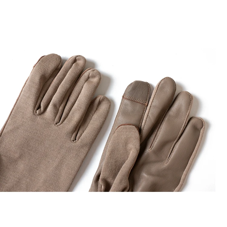 Aramid brown leather pilot flying gloves Nomex heat resistant finger flight gloves for sale