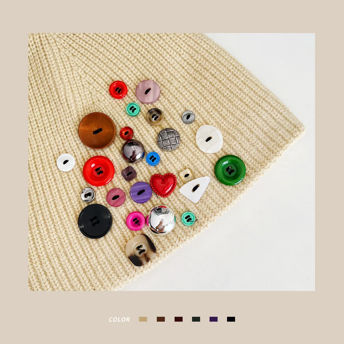 Women fashion knitted hats with buttons custom skull cap hat wholesale unisex knitted beanies big head winter beanies