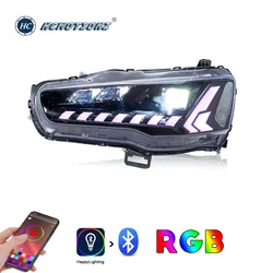HCmotion Factory Start UP Animation Sequential Head Lamps Assembly 2008-2017 ex evo CF/CJ RGB Headlights For Mitsubishi Lancer