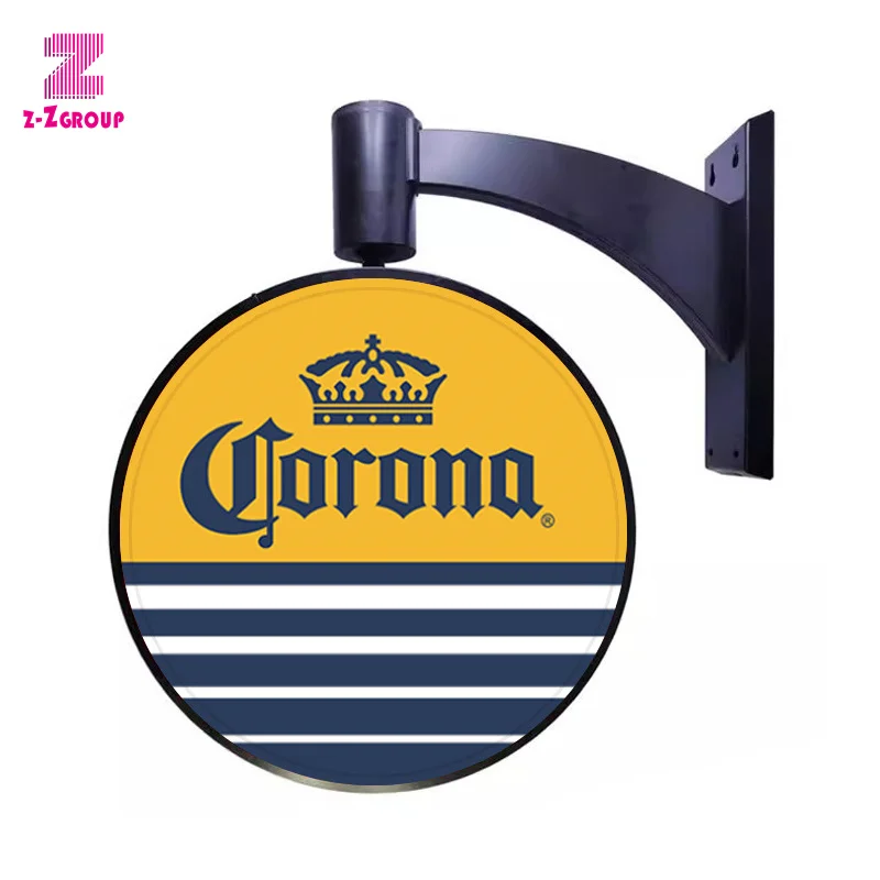 Round Light Box Sign Acrylic Led Light Box Logo Outdoor Vacuum Forming Rotating Lightbox