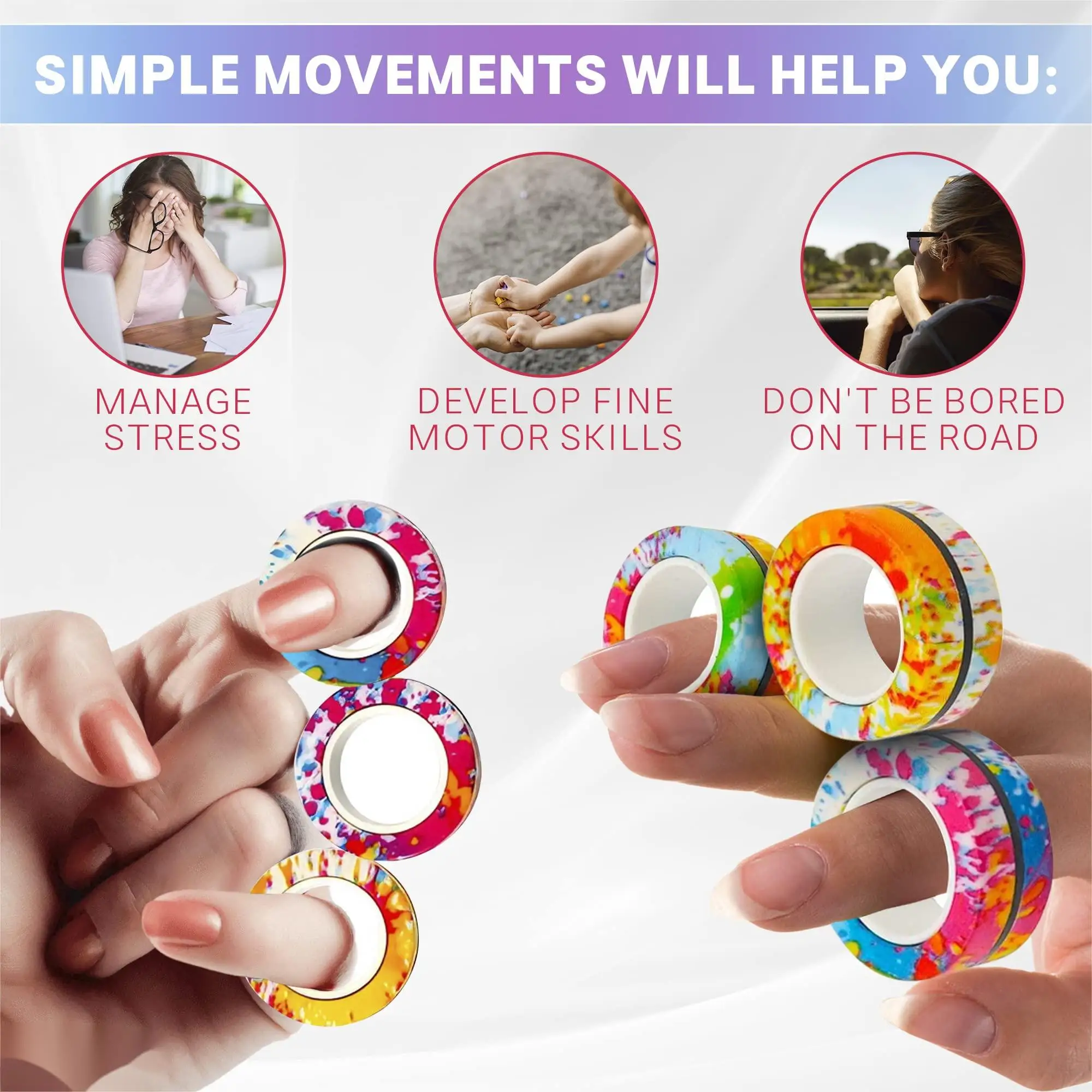 Fingers Magnet Rings Stress Relief Magical fidget Toys for Training Relieves Autism Magnetic Ring Fidget Spinner Toys