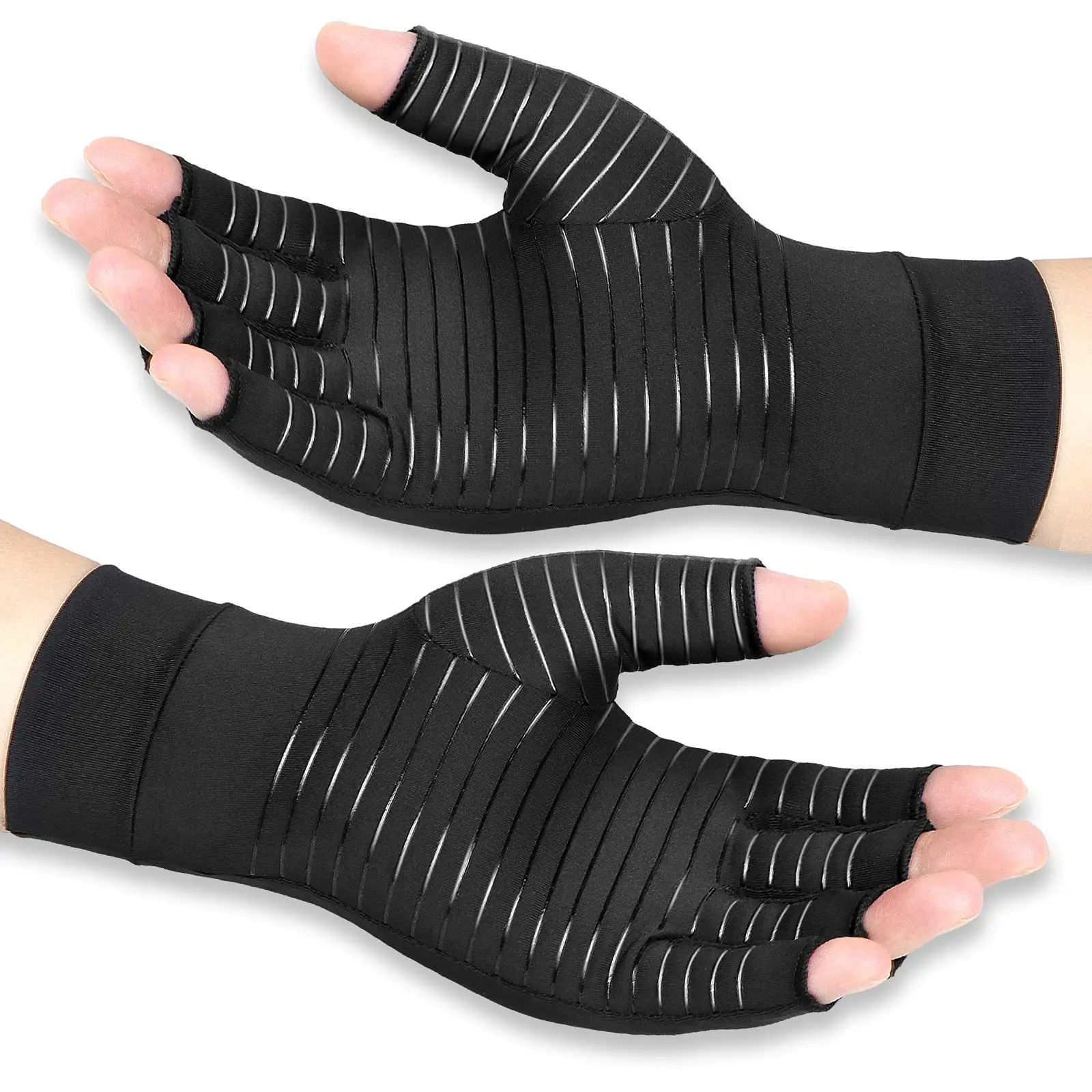 new design women half fingers pressure therapy rheumatoid copper compression arthritis hand gloves