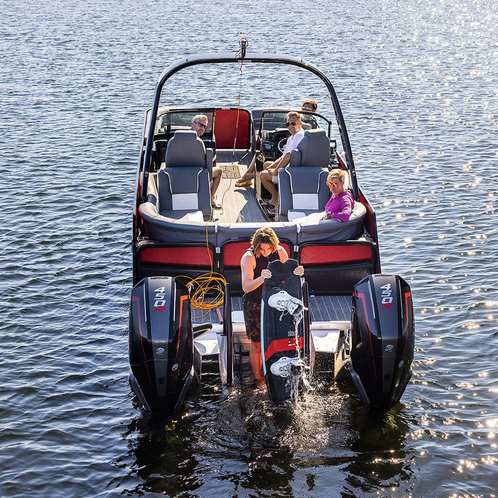 Factory Direct Customizable 27FT Luxury Fiberglass Yacht High Quality Pontoon Party Fishing Sports Leisure Aluminum Outboard