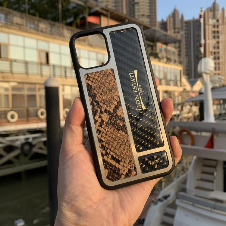 Tpu + Pc Phone Case Pu Leather Cases for Iphone Wholesale Aramid Business with Metal Frame  Foriphone11 12 Forged Carbon Fiber