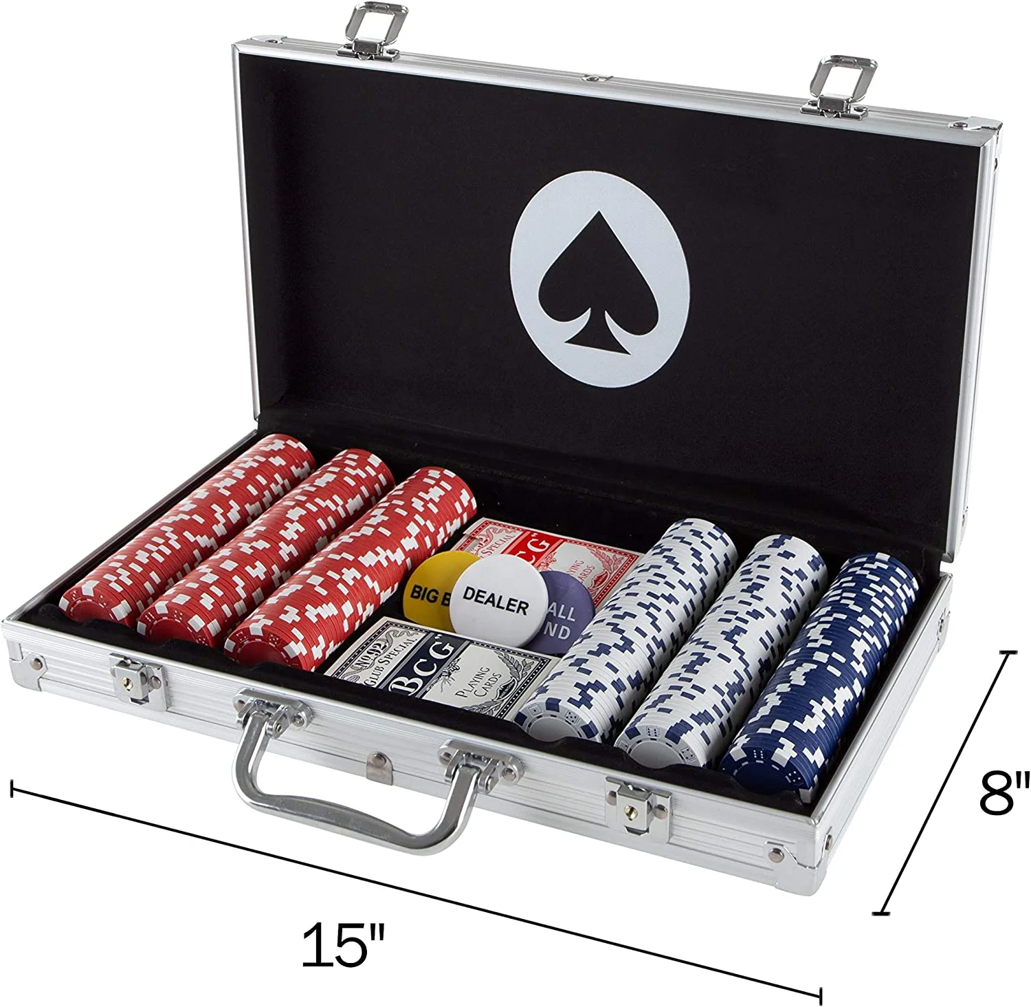 Poker Chip Set for Texas Holden, Blackjack, Gambling with Carrying Case