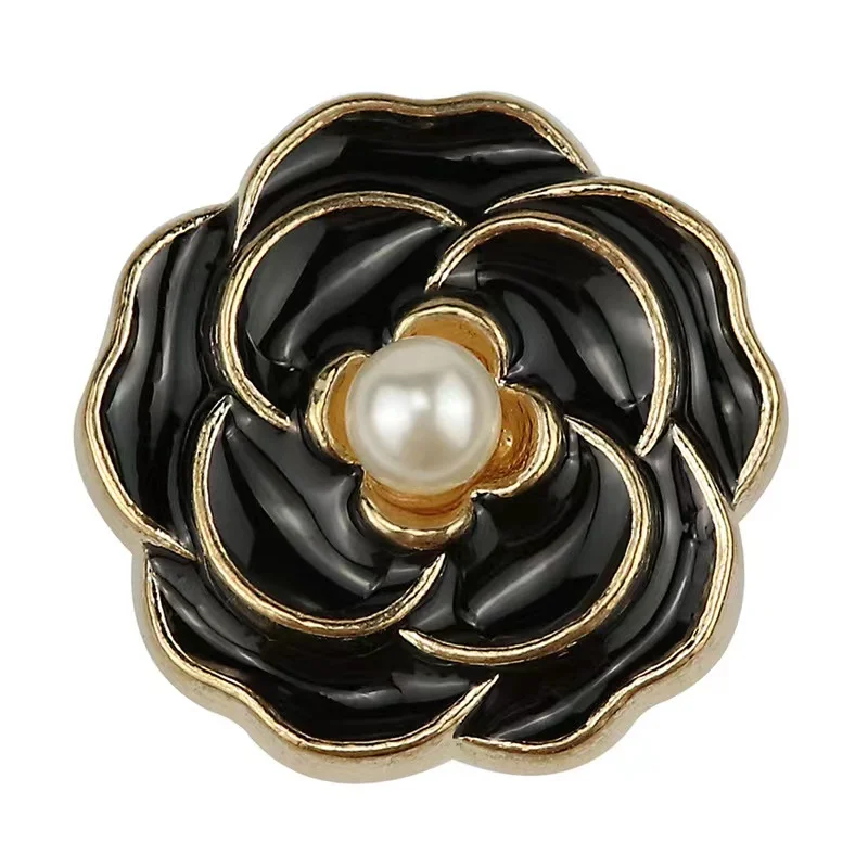 Custom Garment Accessory Embellishment Coat Round Gold Pearl Metal Button for Sale