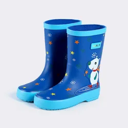 Wholesale Kids Glossy Boot Cute Cartoon Waterproof Rubber Durable Shoes Kids Rain Boots
