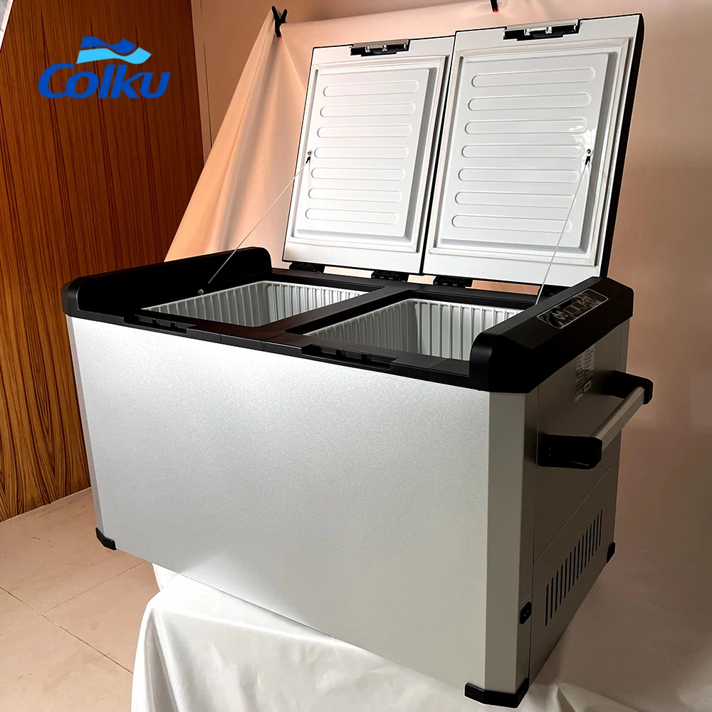 China Manufacturer High Quality Dual Zones And Temperature Portable Big Capacity 24v Outdoor Car Fridge