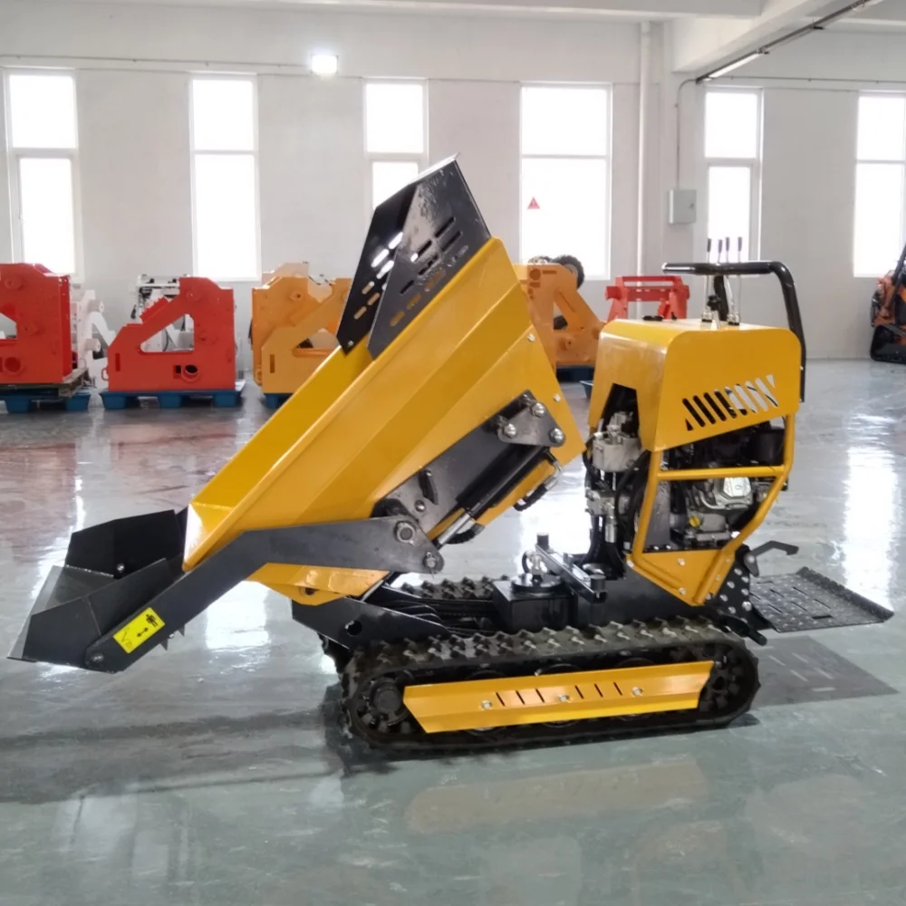 Popular 9hp Petrol Engine Powered CE EPA Approved Hydraulic Tipping 500kg mini Crawler dumper Truck mini