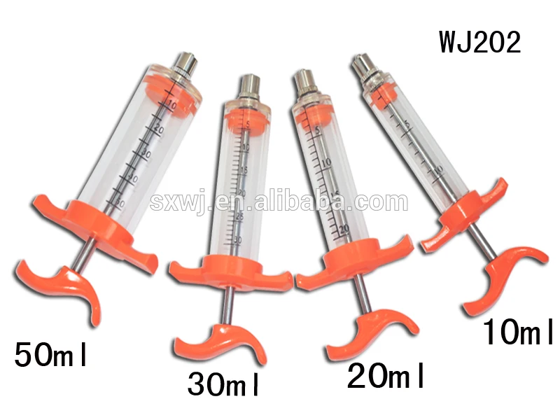 High Quality WJ202 TPX Veterinary Syringe 5ml Plastic Steel for Farm Poultry & Cattle Vaccine Injection Direct From Factory