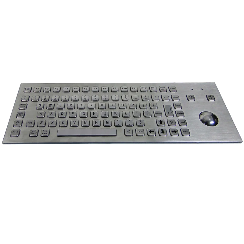 Industrial Keyboard Front Panel Mounting Keyboard with Optical Mouse Trackball