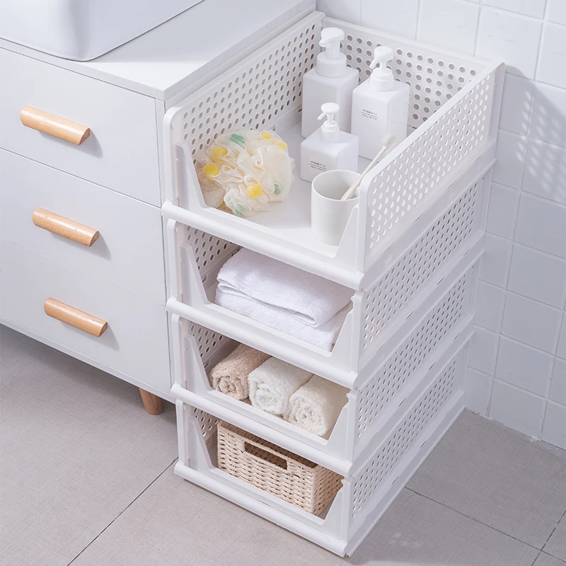 
HIgh quality The Board type Plastic Foldable Wardrobe Clothes Storage Drawer Basket sorting storage basket box Paper Storage 