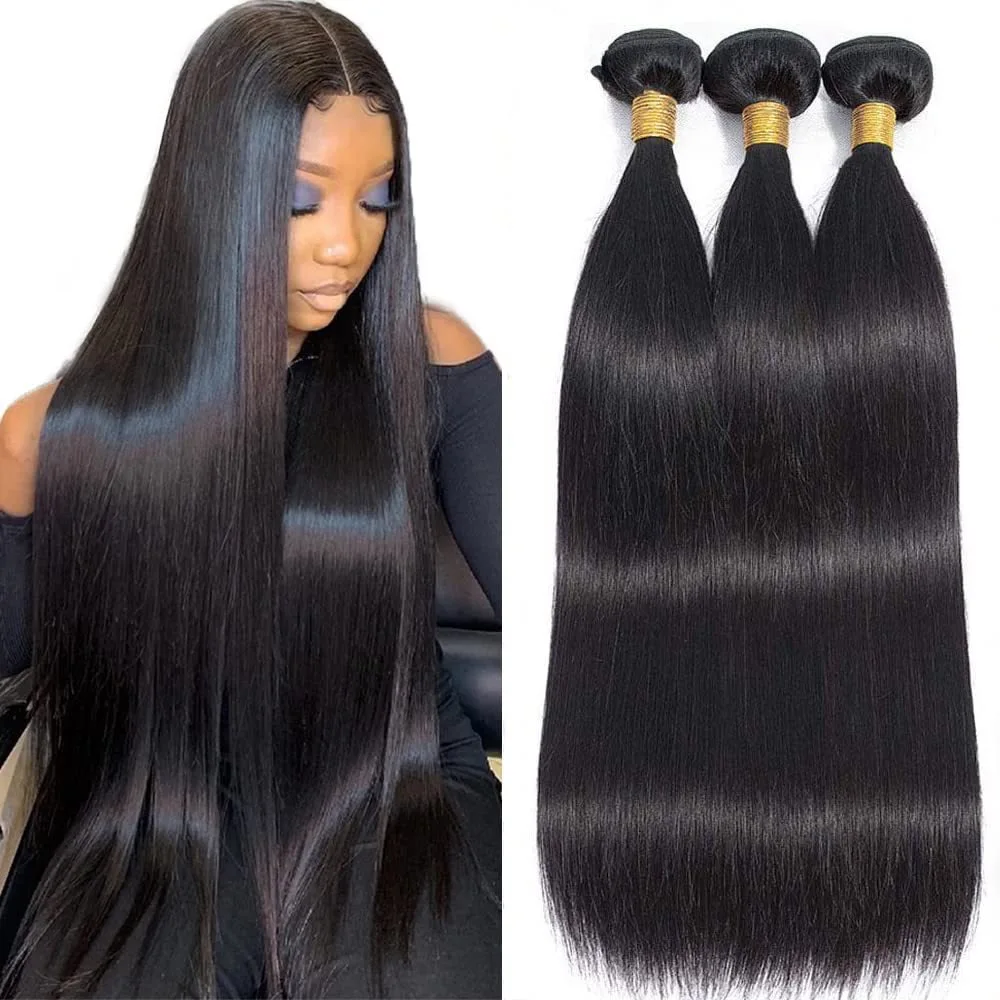 Human Hair 3 Bundles Straight Body Wave Kinky Curly Deep Wave Loose Wave Loose Deep Kinky Straight LONG Brazilian Hair