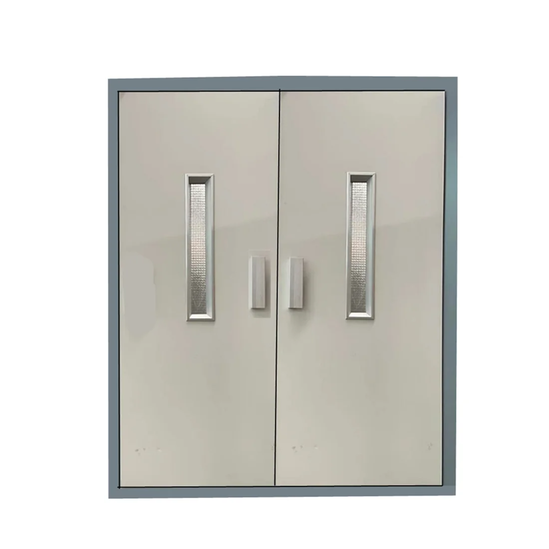 Zowee double opening elevator manual painted door Elevator Double semi-automatic sliding door 700 800mm Warehouse  swing Door