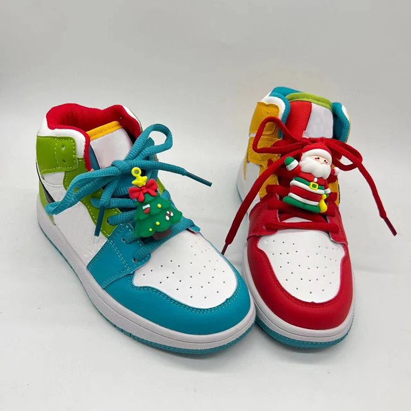 wholesale fashion  kids  casual sneakers boys girls high top Christmas  shoes for children