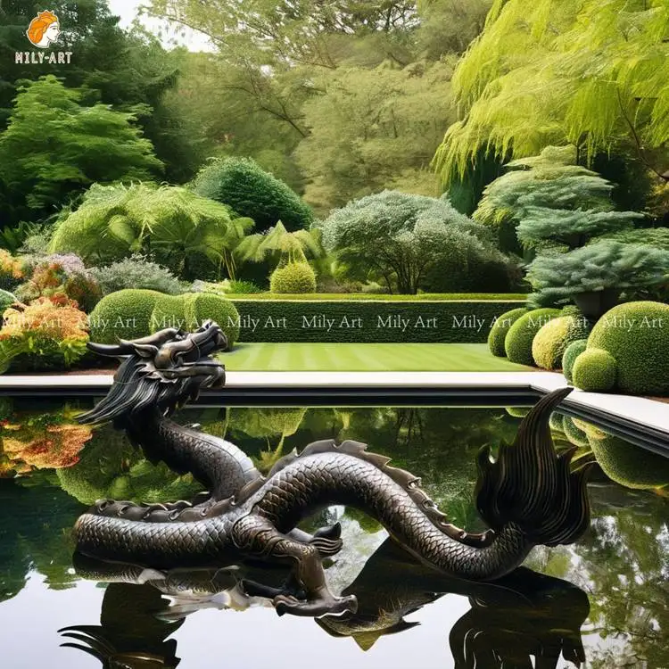 Custom Design Metal Bronze Chinese Dragon Fountain for Outdoor Garden Decoration
