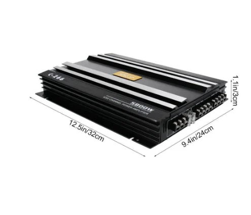 Car Amplifier Digital 4-channel Black Aluminum Alloy Car Suitable For Car Power Stereo Amplifier, Home High-power Audio