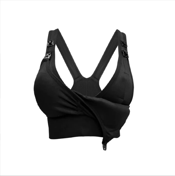Wholesale Seamless Double Buckle Yoga Sports Beauty Back Maternity Breast Pumping Hands-Free Pregnancy Nursing Bra