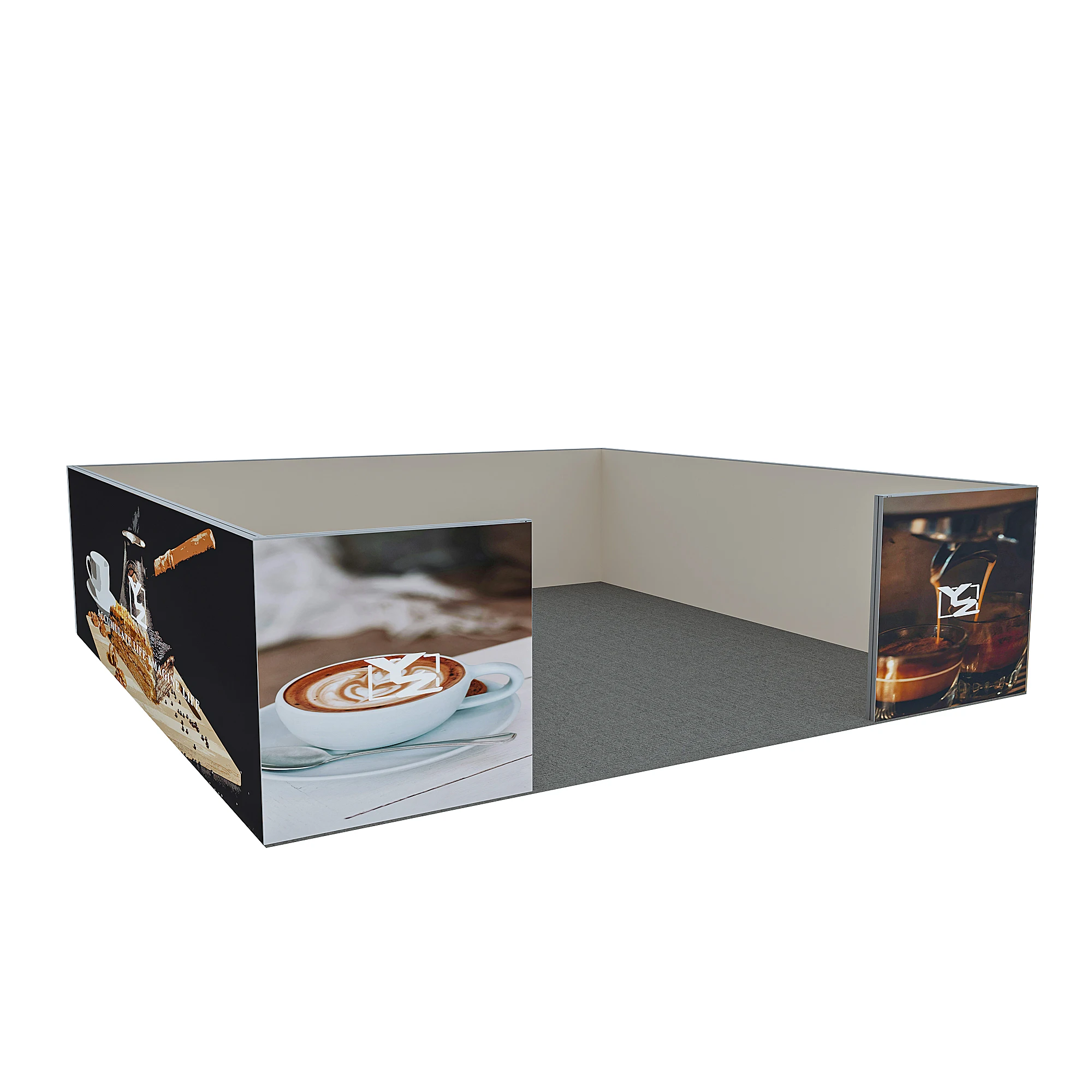 1.5 meter high mall activity booth Quick installation Three combinations With roof