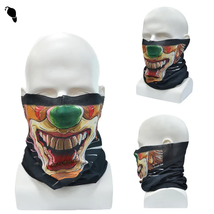 LEO Wholesale Custom Printed Multifunctional Skull Face Mask Neck Gaiter Seamless Tube Bandanas