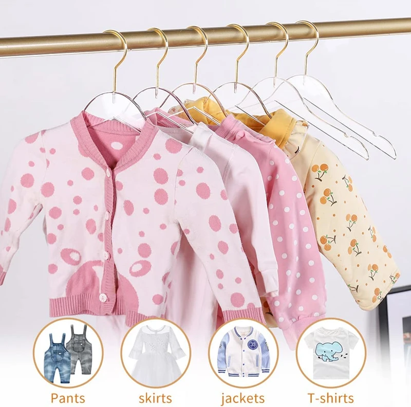 high quality custom transparent acrylic kids clothes hanger for children