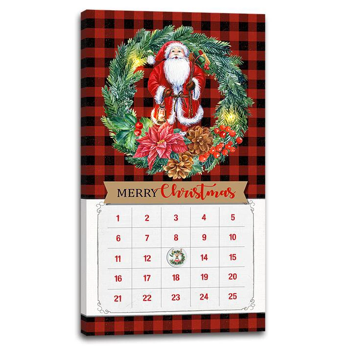Classical decorative wooden wall calendar Christmas advent calendar wall decoration digital wall calendar