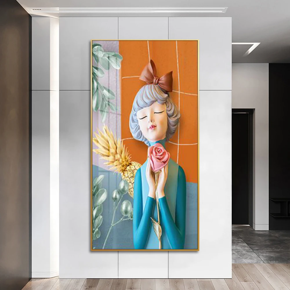 Guanjun Abstract Wall Painting Fashion Home Decor Wall Art Cartoon Portrait Paintings