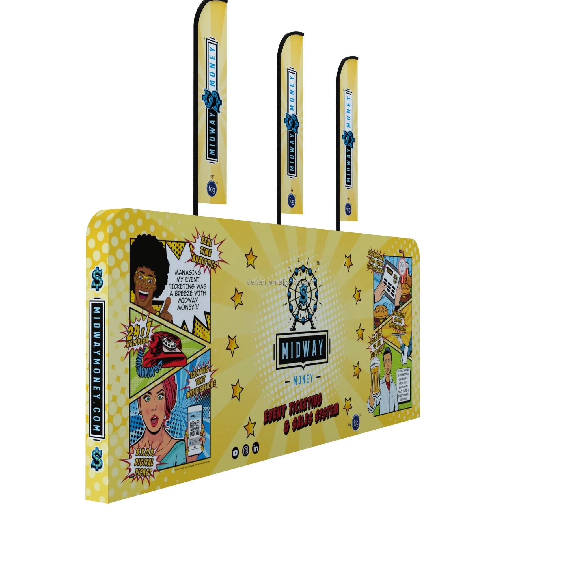Aluminum Extrusion Portable LED Trade Show Booth backlit exhibition booth