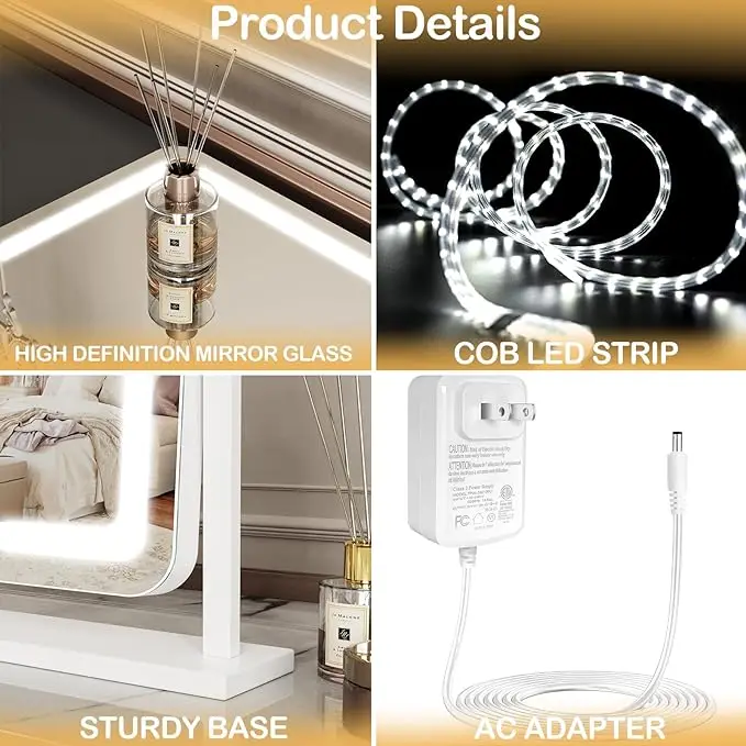 Hot Sale Super Clear Anti-Fog Glass with LED Light and Bluetooth Frameless Framed Design for Bathroom Use Makeup Mirror
