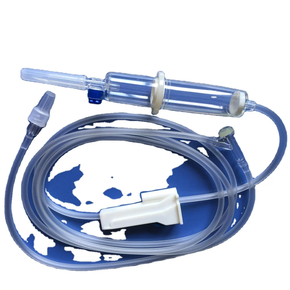 Double chamber infusion set with Y-port for single use