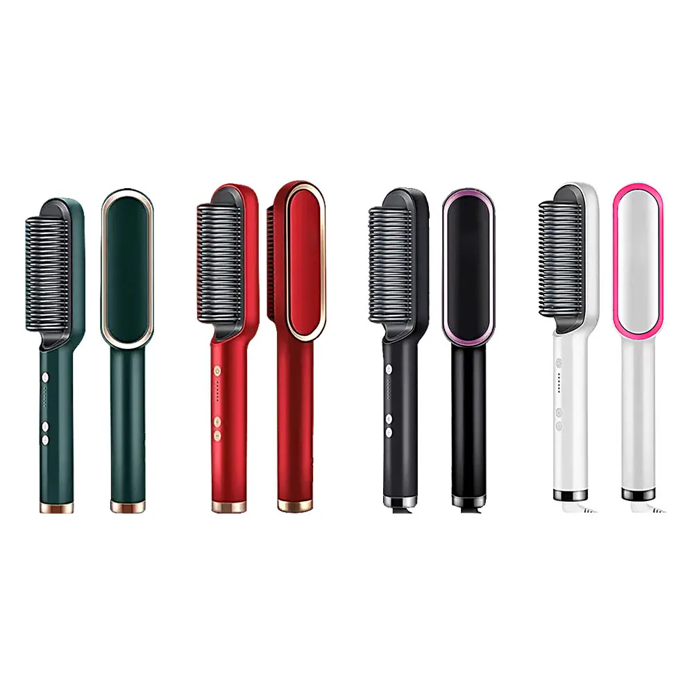 2023 New Rapid Heating Styling negative ion Hair Straightener Comb Tourmaline Ceramic Hair Curler Brush Comb