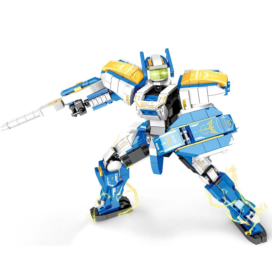 HW TOYS 560PCS Student Child Armored Deformation Robot Model Building Blocks Brick Galaxy Defender Robots Birthday Gift