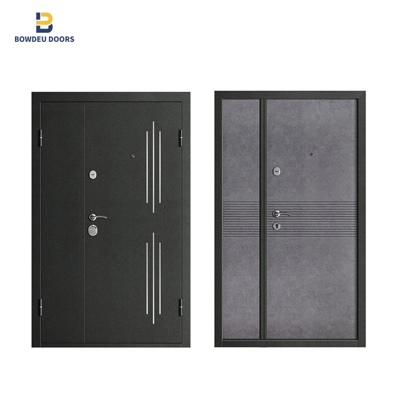 wholesale Mdf Material Russian Bullet Proof steel Armored Security Door Uzbekistan Exterior Front Steel Door