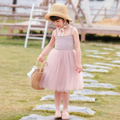 Toddler Infant Suspender Tutu Dresses Baby Girls Solid Outfits Kids Dresses For Girl Clothing