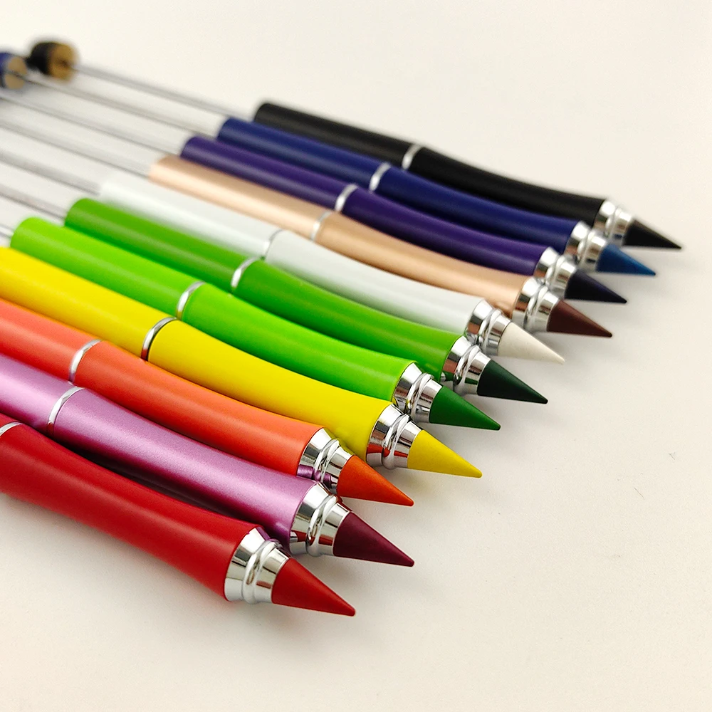 Colorful Forever Metal Beadable Colored Pencils with Eraser Add a bead DIY Personal Everlasting Colors Infinite Beadable Pencil
