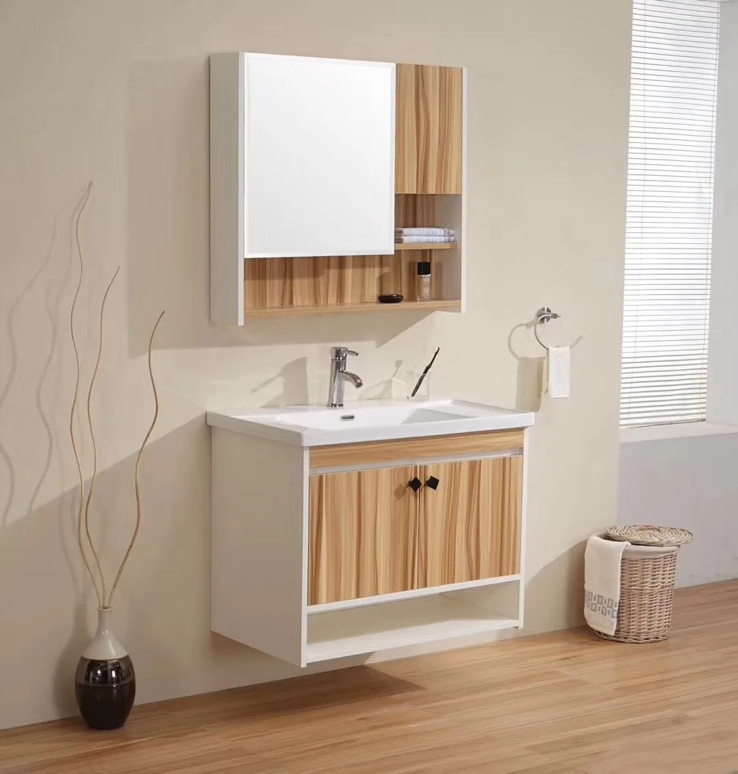 Hot Sale Bathroom Vanity Units Bathroom Cabinet Set Modern Silver Mirror China with Sink and Side Cabinet Wall Hung Waterproof