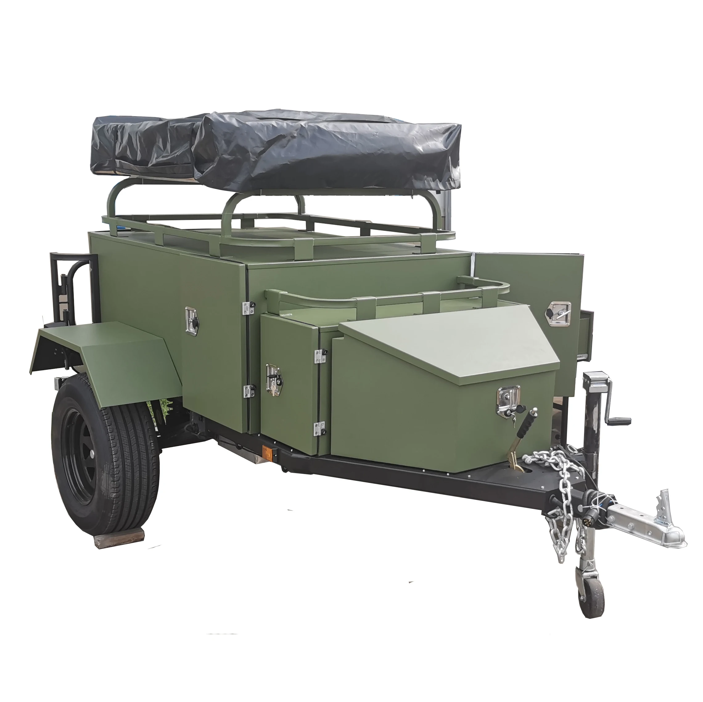 luxury semi off road travel trailer for camping with awning grills tent