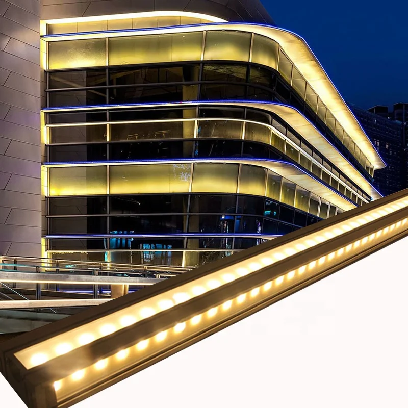 36W DMX512 DMX linear wall washer led light 3 sides lighting IP65 Waterproof outdoor Architectural  hotel exterior facade lamp