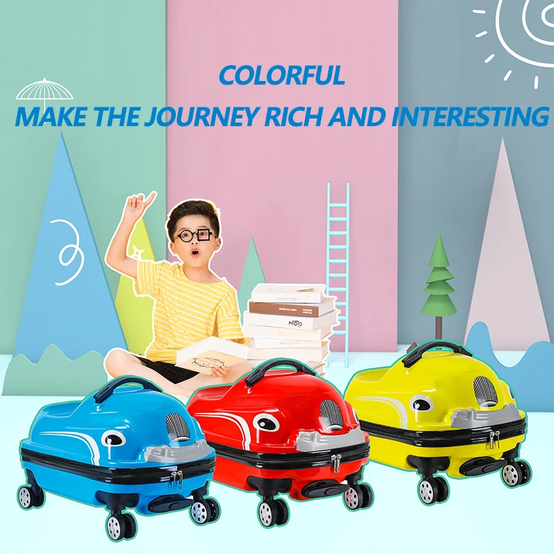 kids Riding Children 3D Scooter Suitcase Travel trolley bag Spinner Luggage suitcase Rolling truck for kids