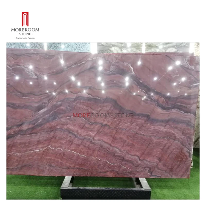 Blue Marble Big Slab Natural Stone Elegant Red Revolution Quartzite Porcelain Polished Marble Wall Tiles