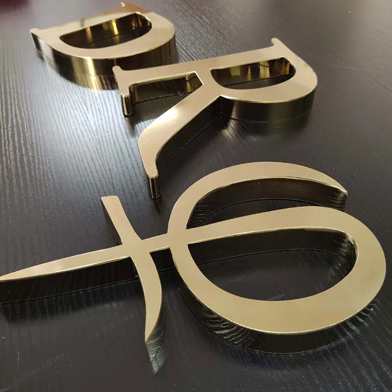 Пользовательские 3D буквы из нержавеющей стали внутренняя стена Металлический канал буква