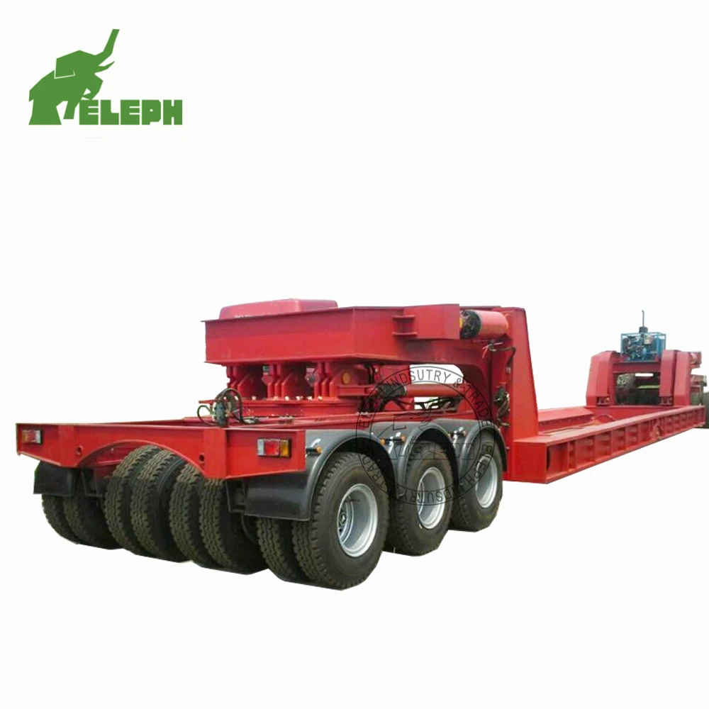 Лидер продаж 60 тонн-100 тонн lowboy-трейлер-тележка с дистанционным управлением тележка для прицепа распродажа низкая цена